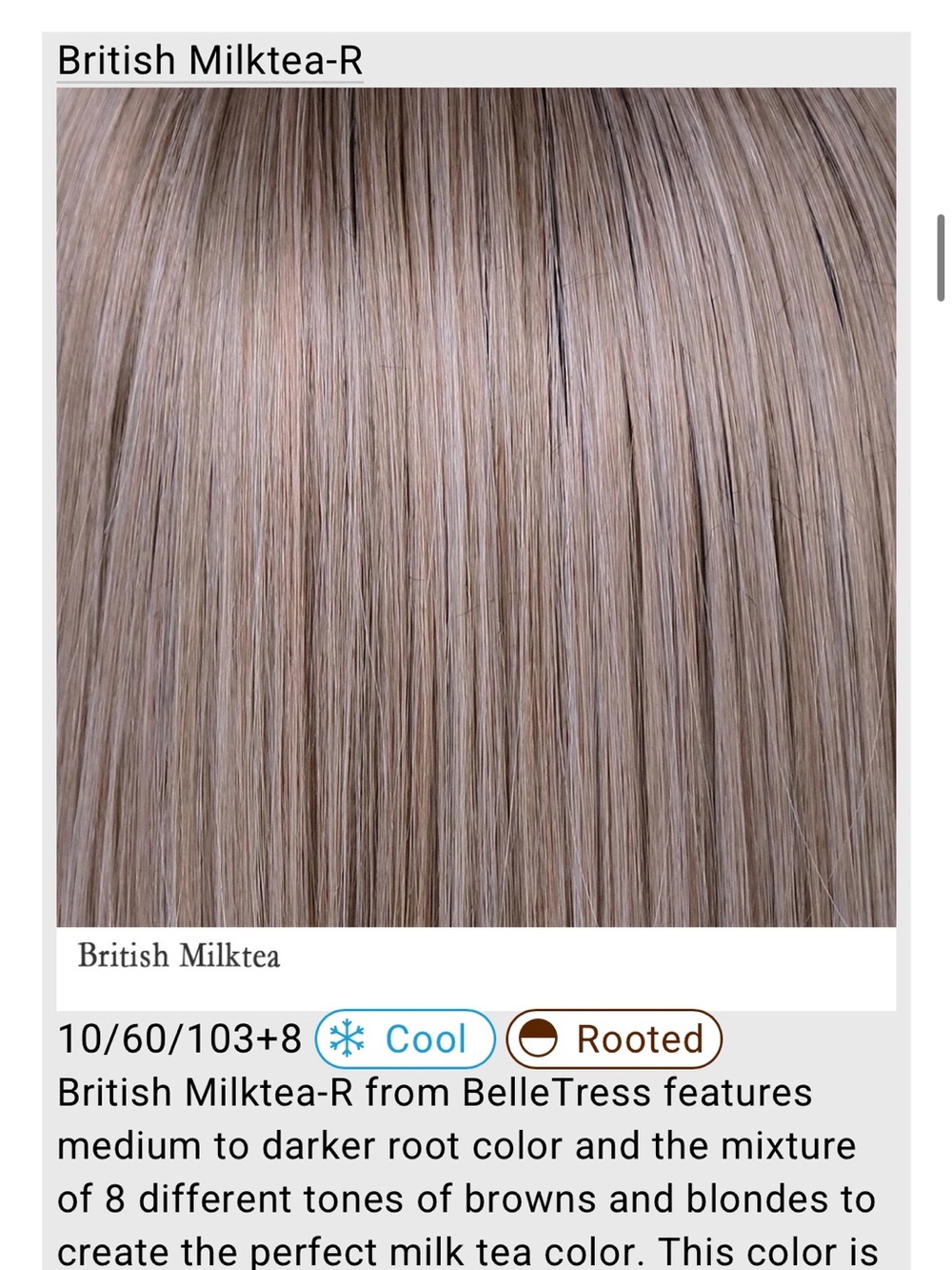 Belle Tress Destiny HF E Wig British Milktea Bob Lace Front Center Part - Picture 2 of 11